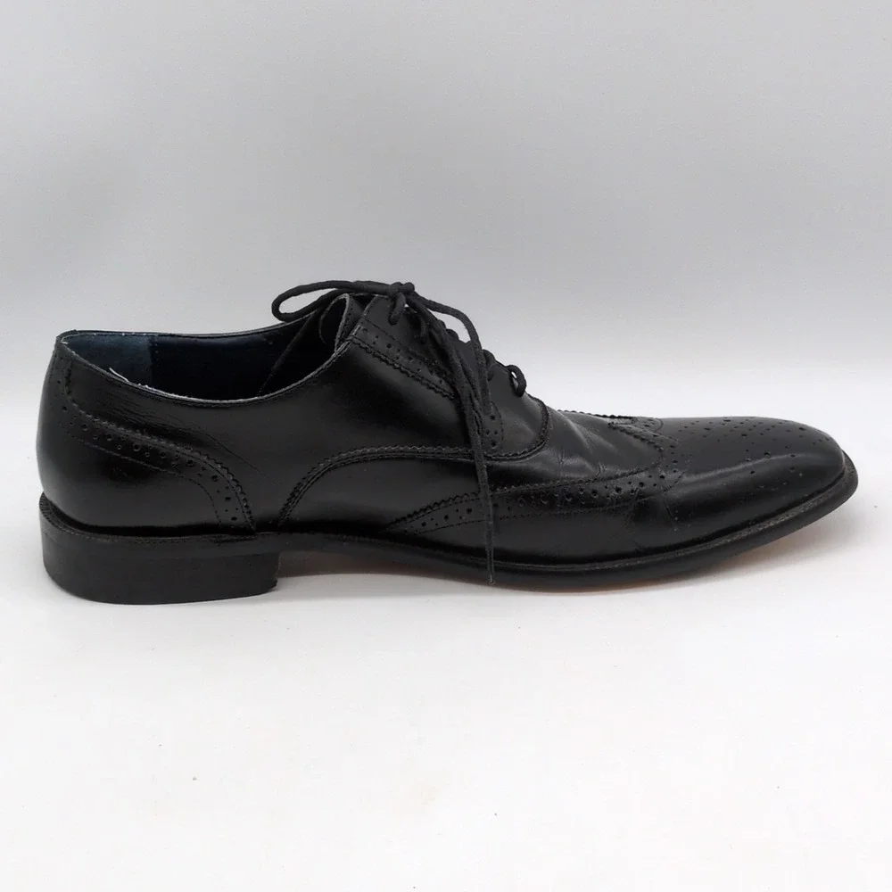 Steve Madden Oxfords Mens P-Loftt‎ Black 12 Leather Dress Shoes Wingtips